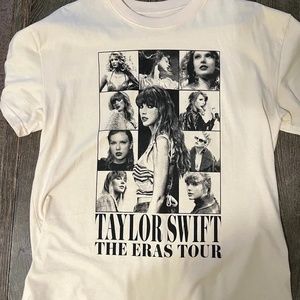 NEW!!! Taylor Swift Eras Tour Beige Cream T-Shirt Size YM (Official from Tour)